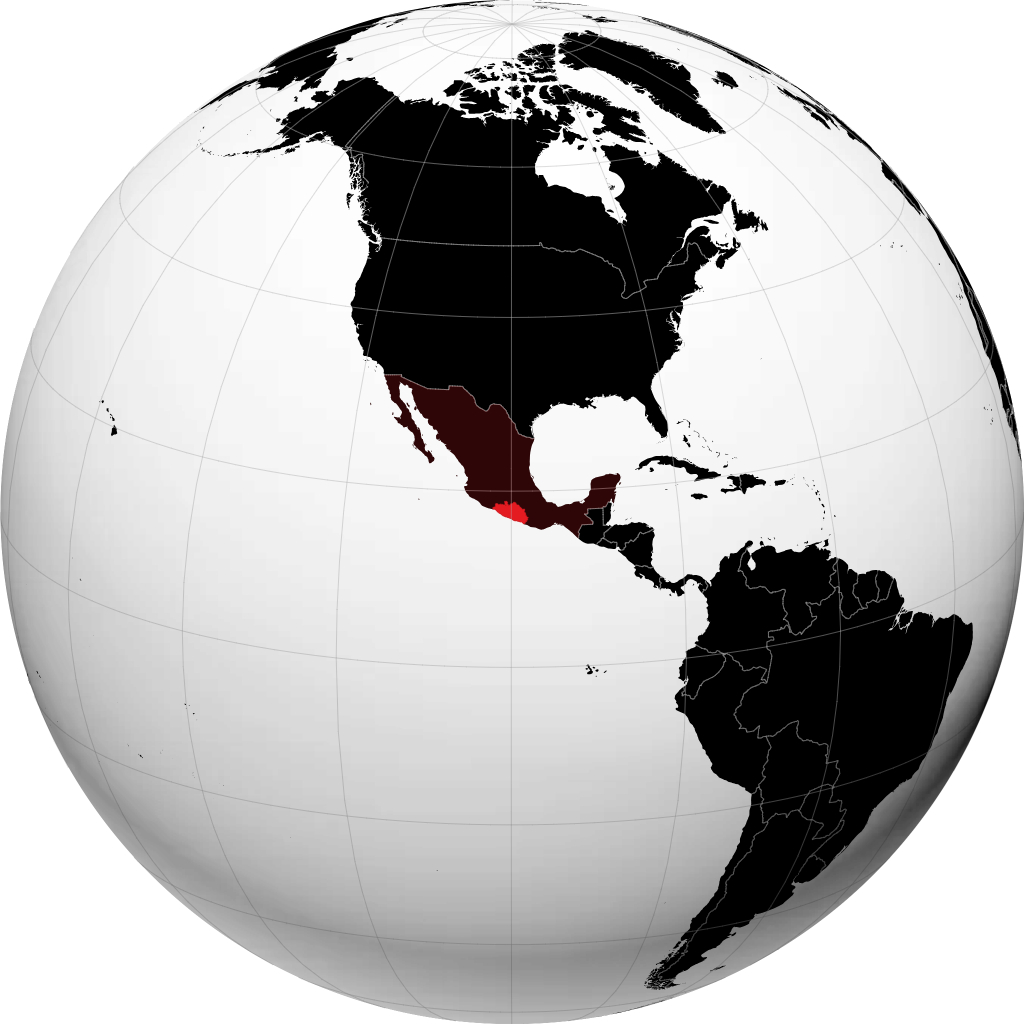 Negara Bagian Guerrero di globe