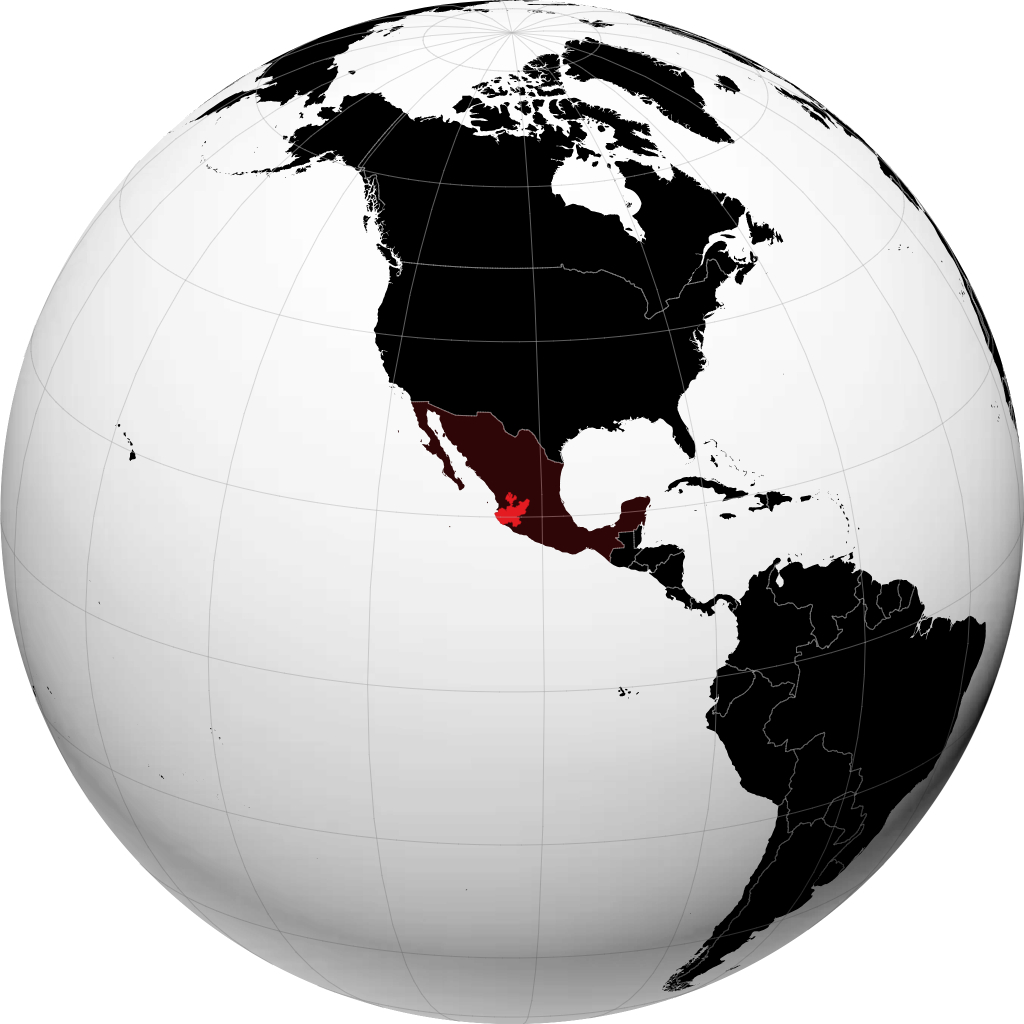 Negara Bagian Jalisco di globe