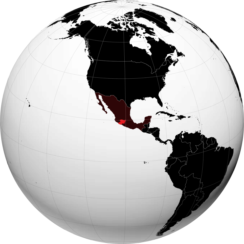 Negara Bagian Michoacan de Ocampo di globe