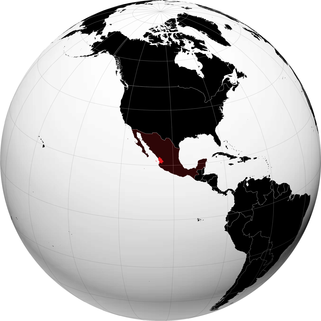 Negara Bagian Nayarit di globe