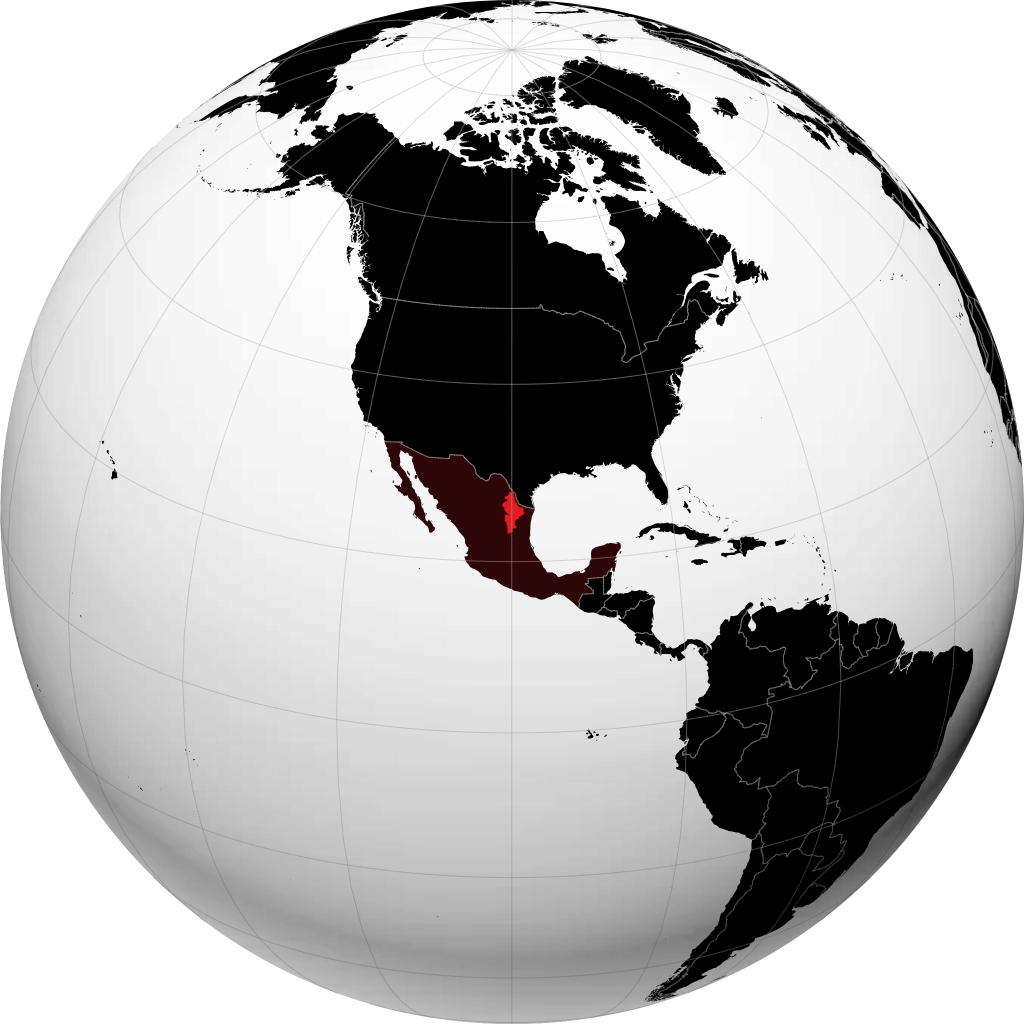 Negara Bagian Nuevo Leon di globe