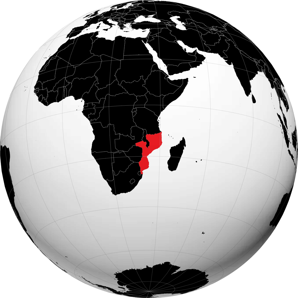 Mozambik di globe
