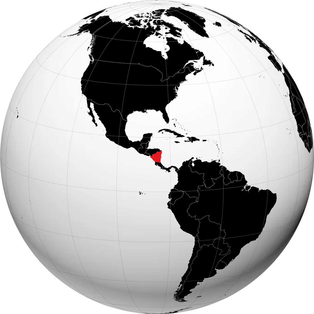 Nikaragua di globe