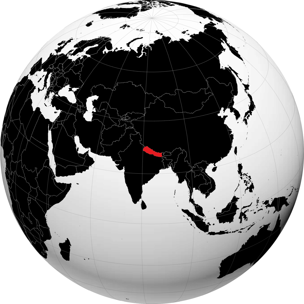 Nepal di globe