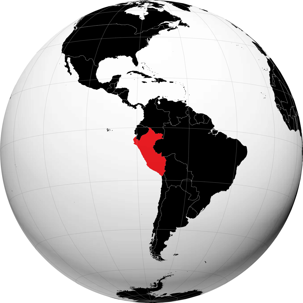 Peru di globe