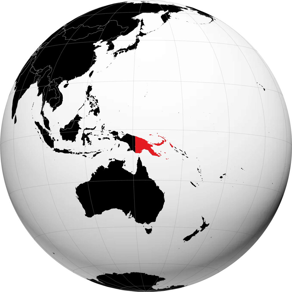 Papua Nugini di globe