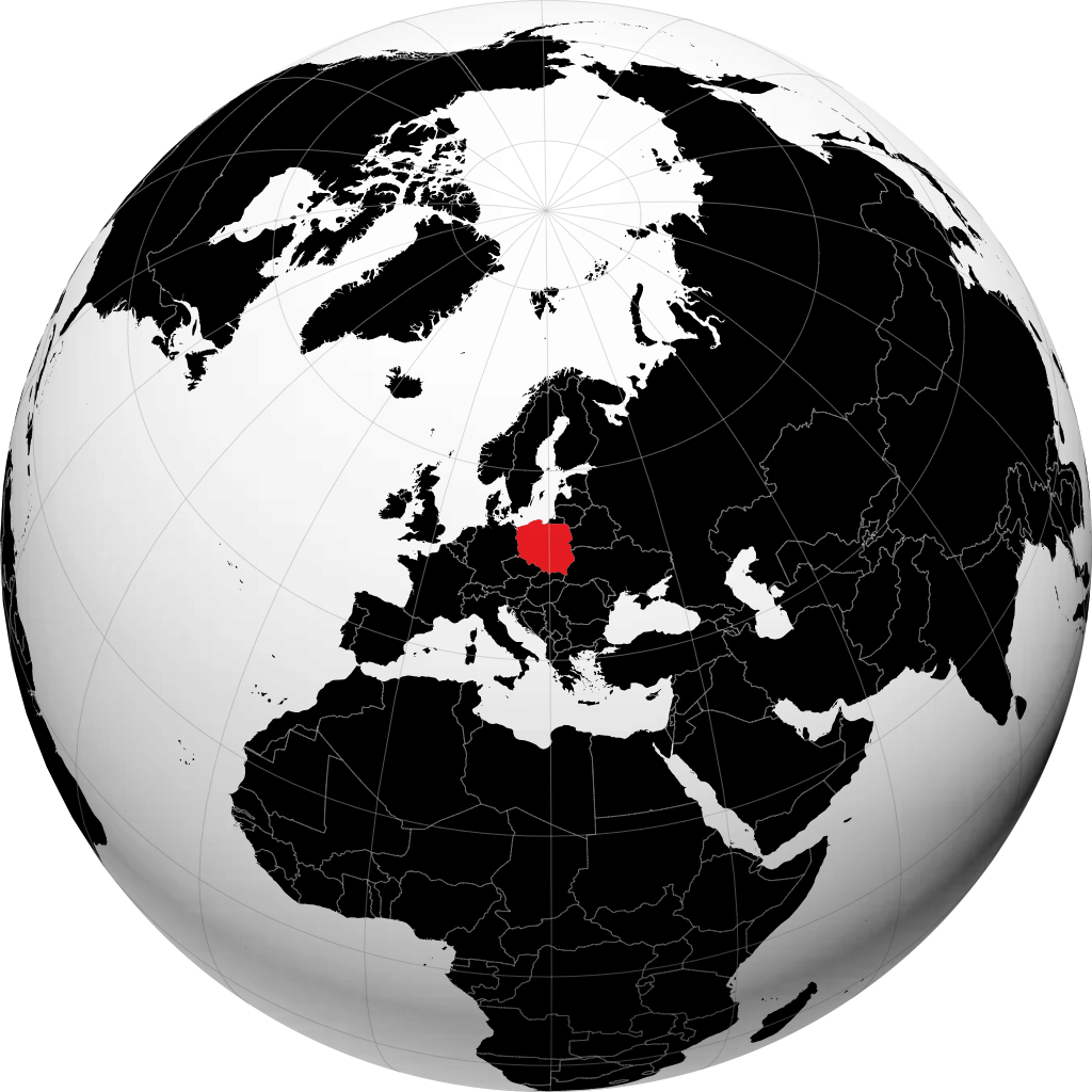 Polandia di globe
