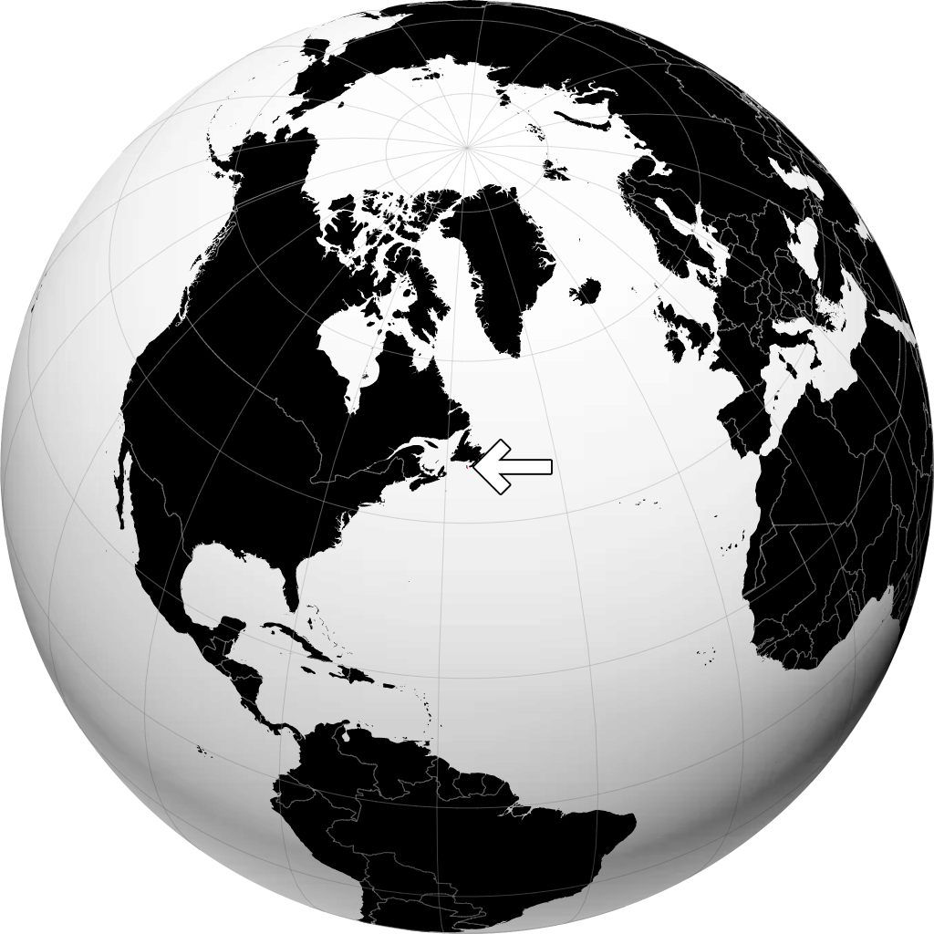 Saint Pierre dan Miquelon di globe