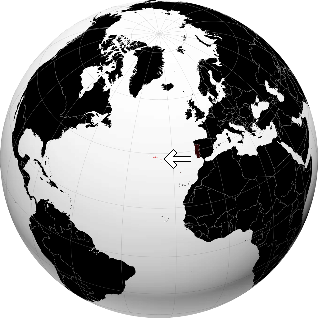 Kepulauan Azores di globe