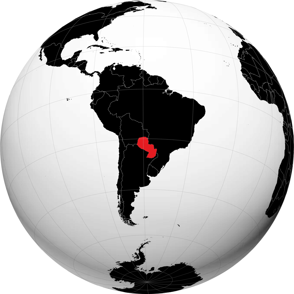 Paraguay di globe