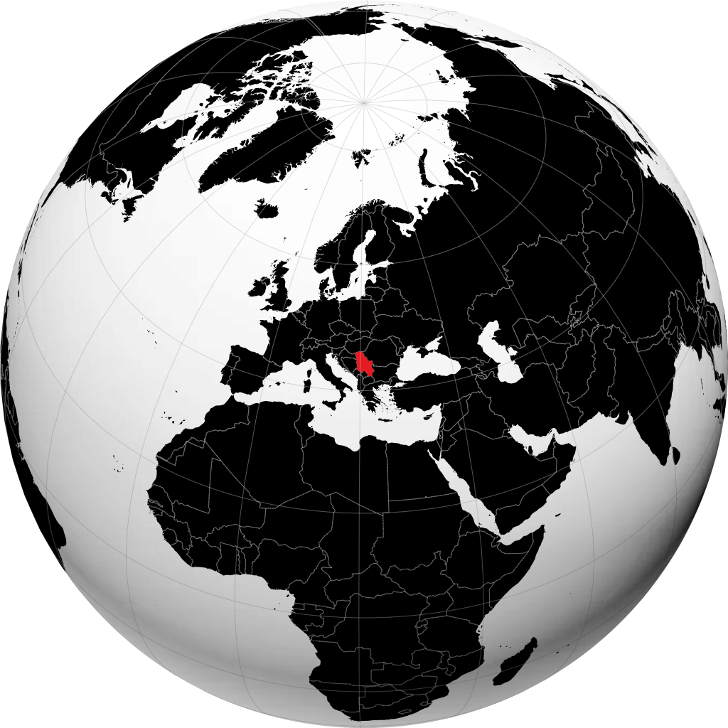 Serbia di globe
