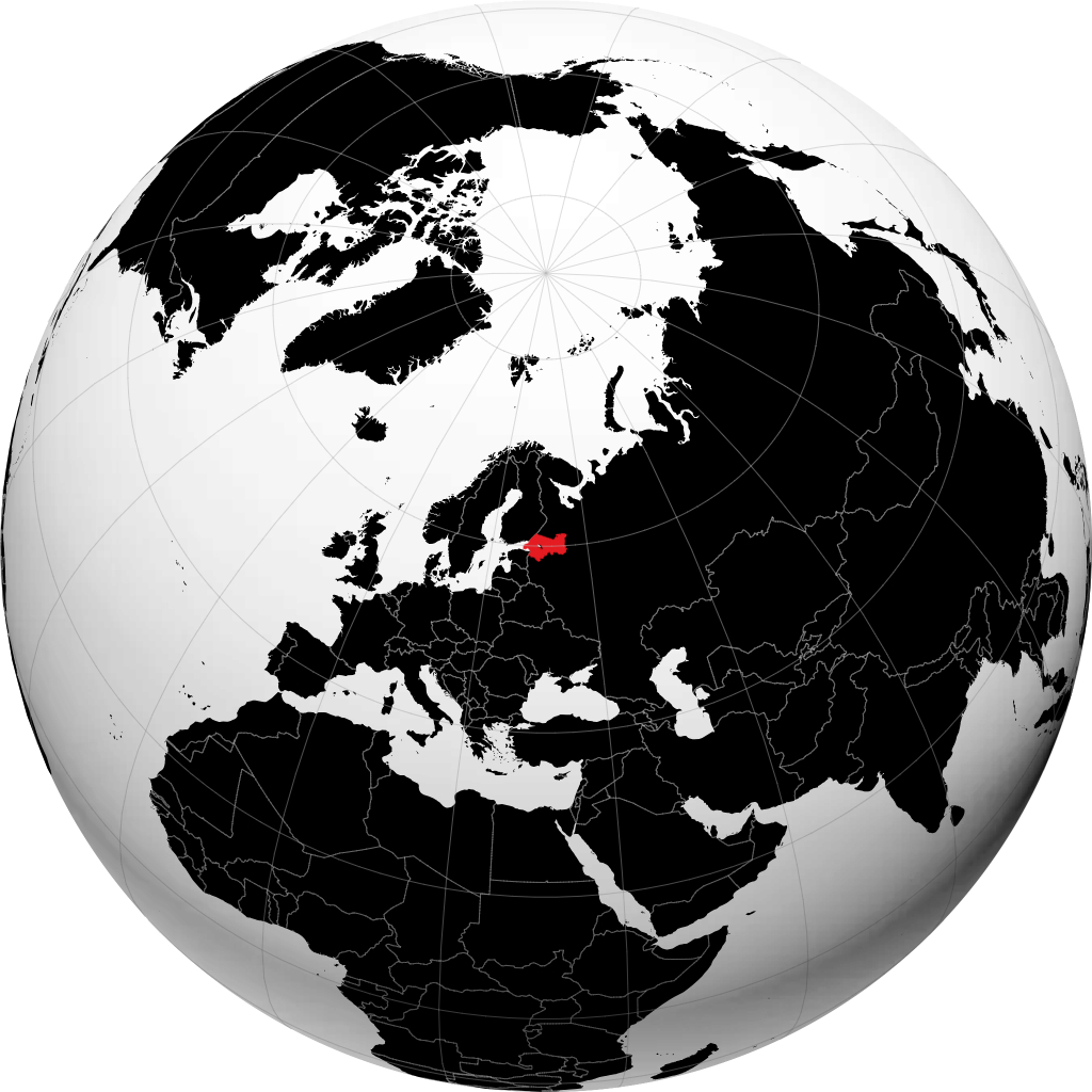 Oblast Leningrad di globe