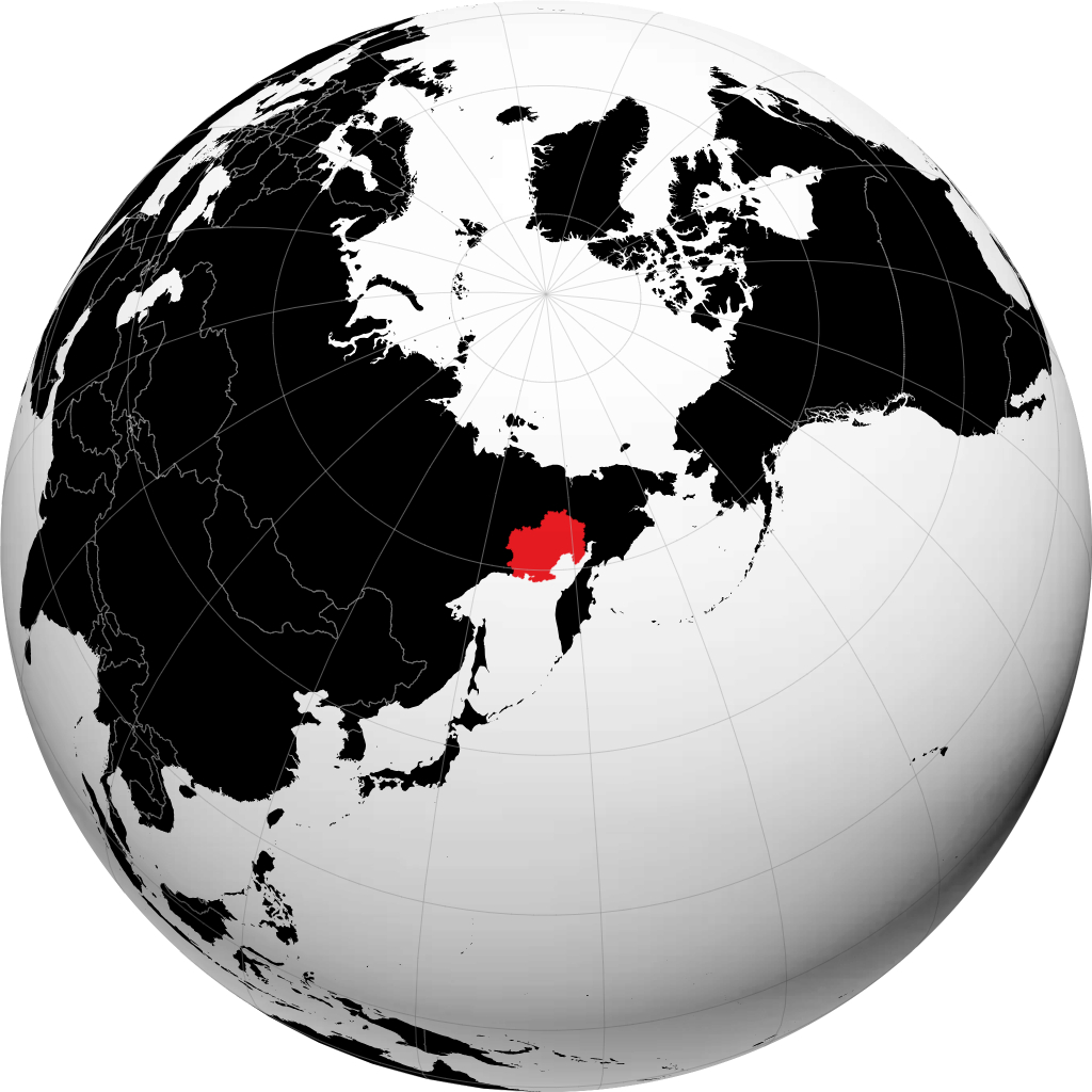 Oblast Magadan di globe