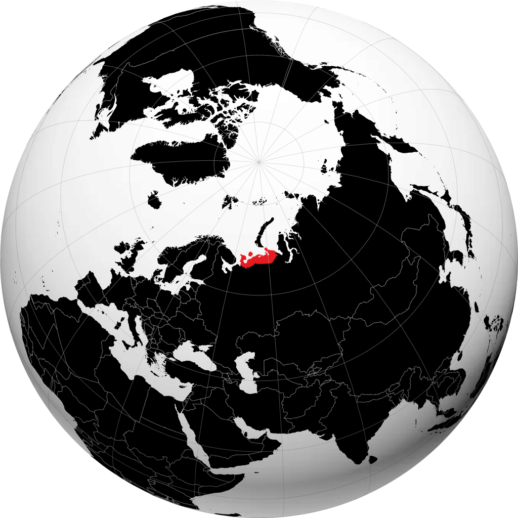 Okrug Otonom Nenetskiy di globe