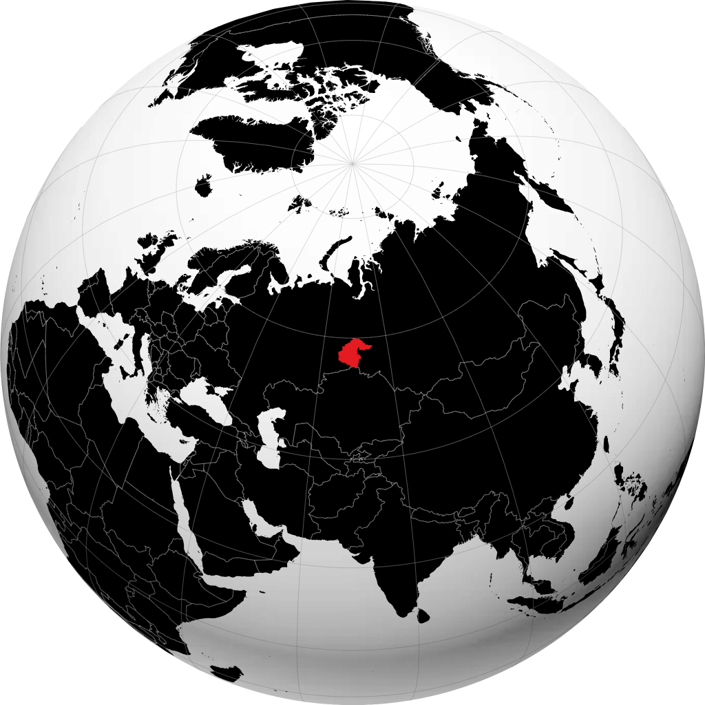 Oblast Tyumen di globe