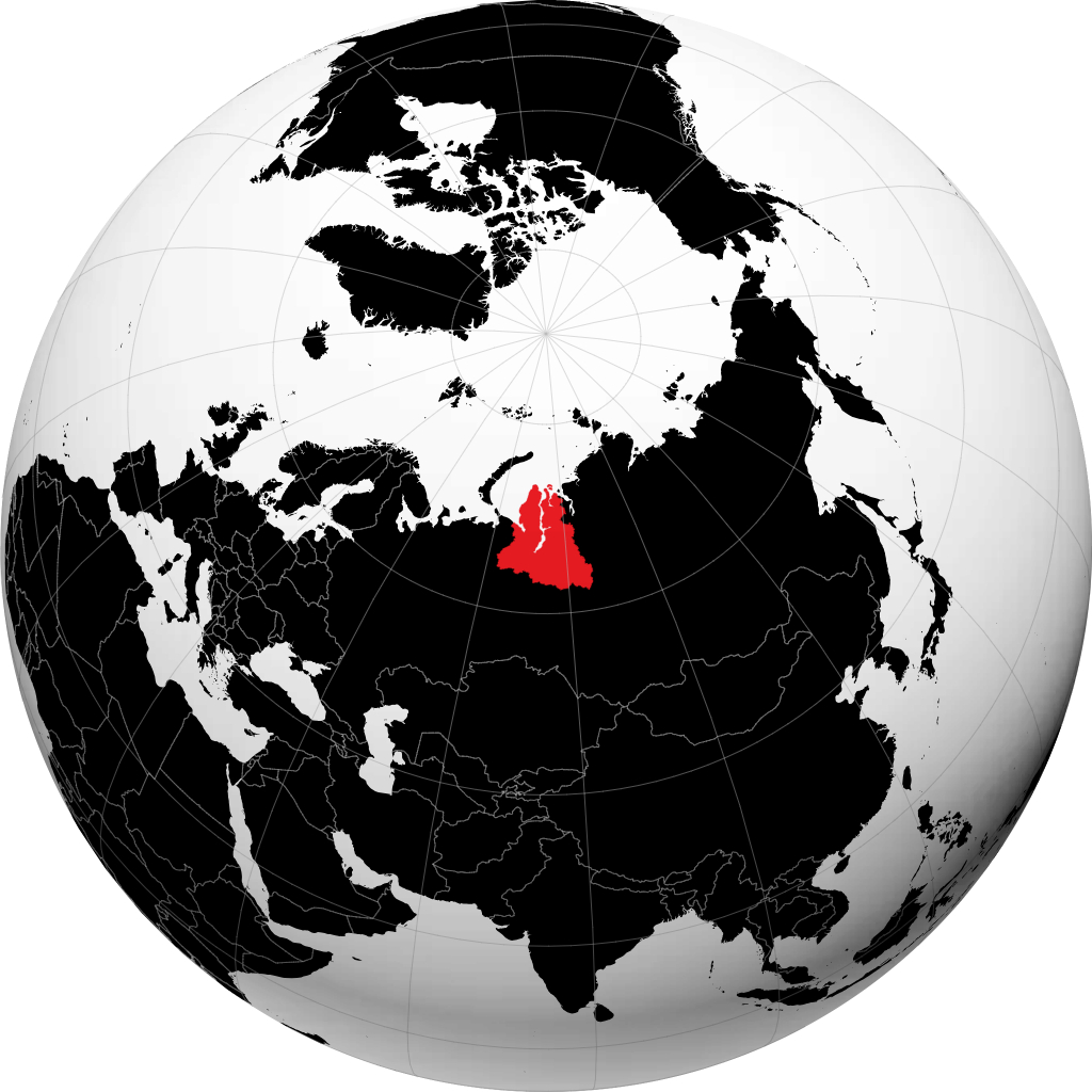 Okrug Otonom Yamalo-Nenetskiy di globe