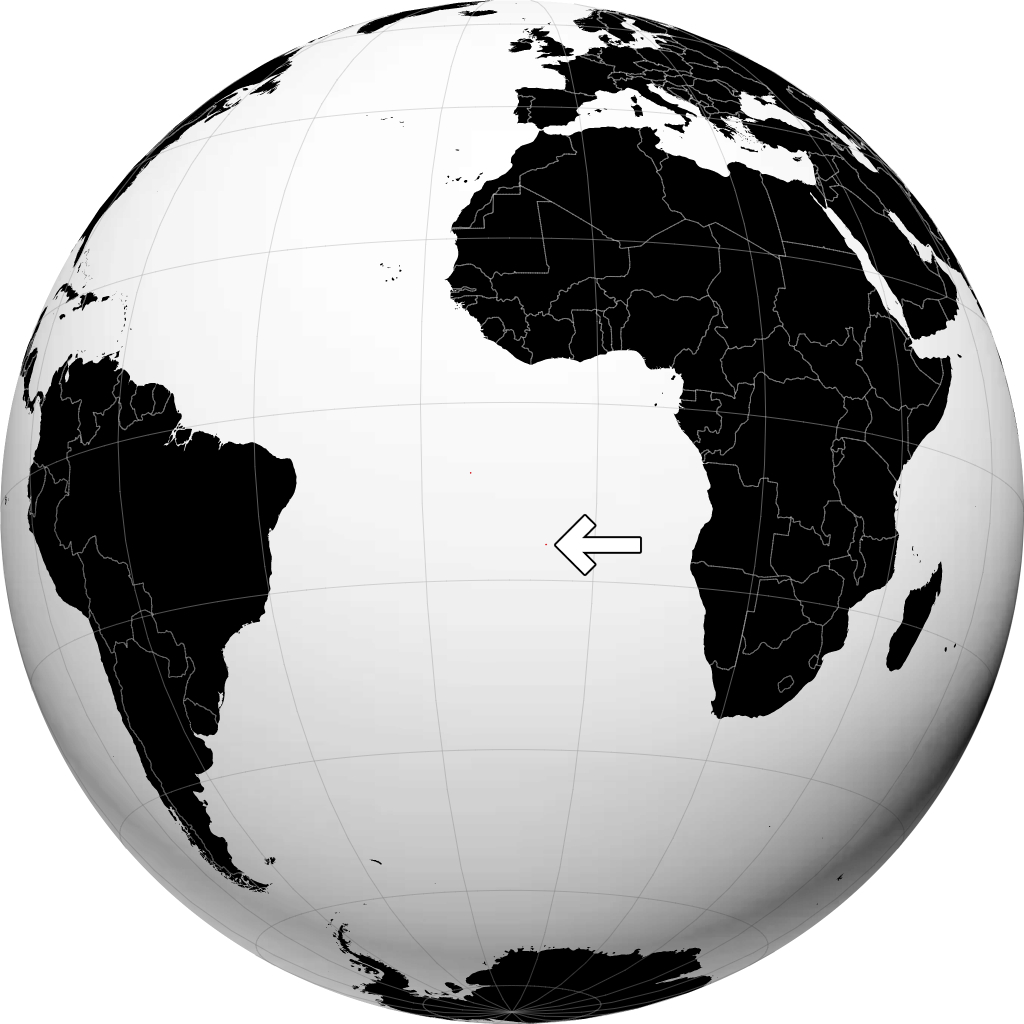 Saint Helena, Ascension dan Tristan da Cunha di globe