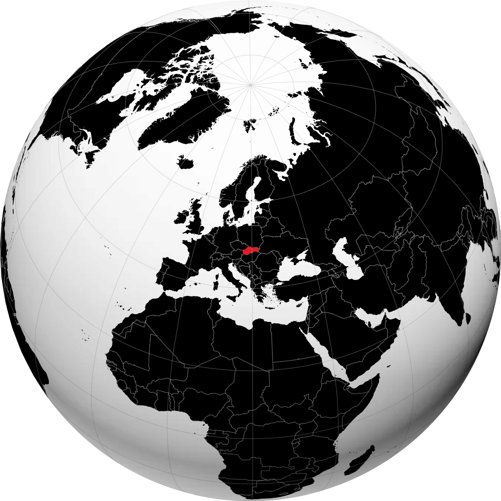 Slovakia di globe