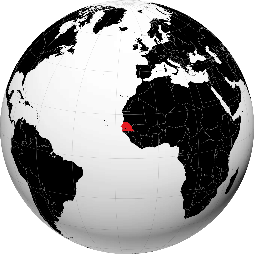 Senegal di globe