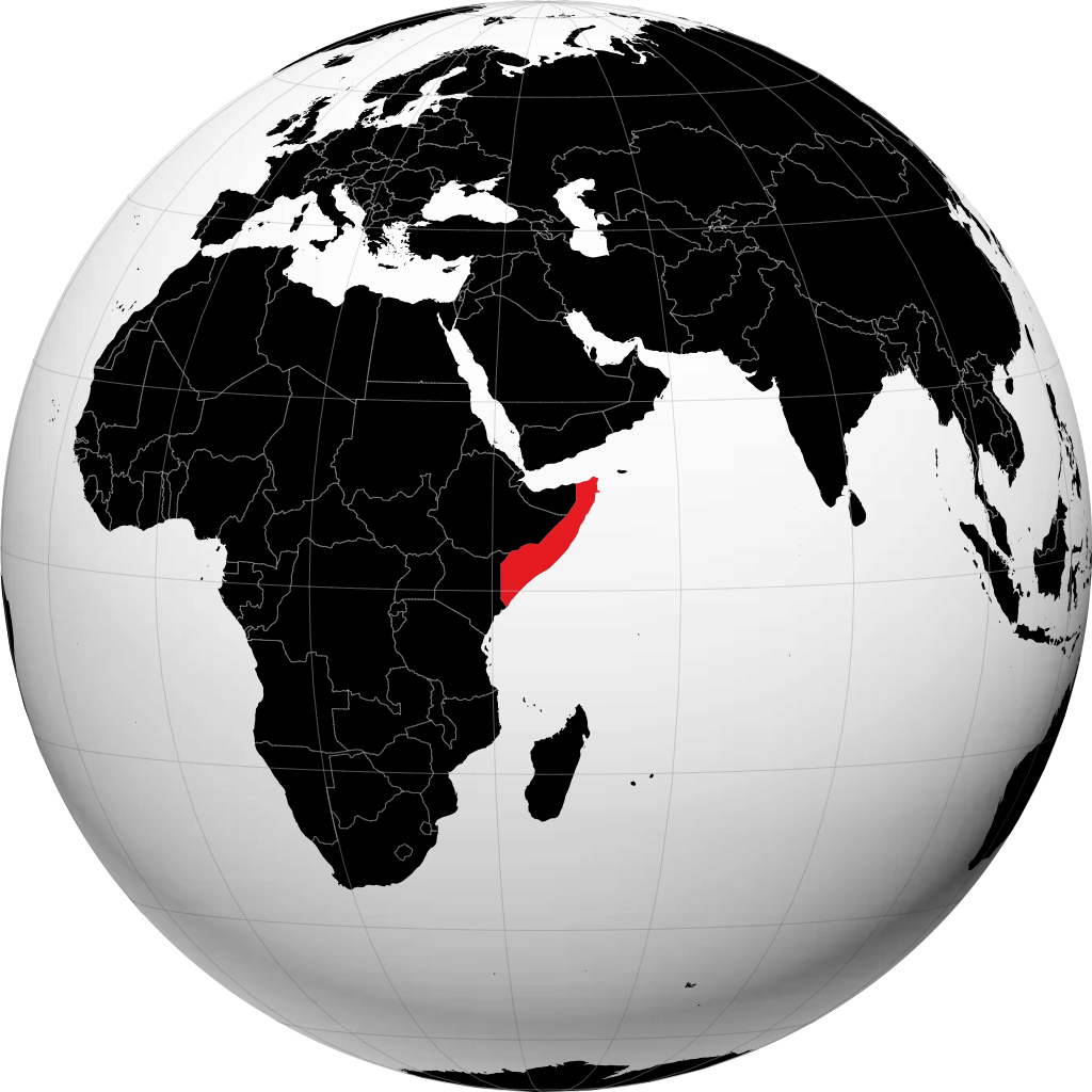 Somalia di globe