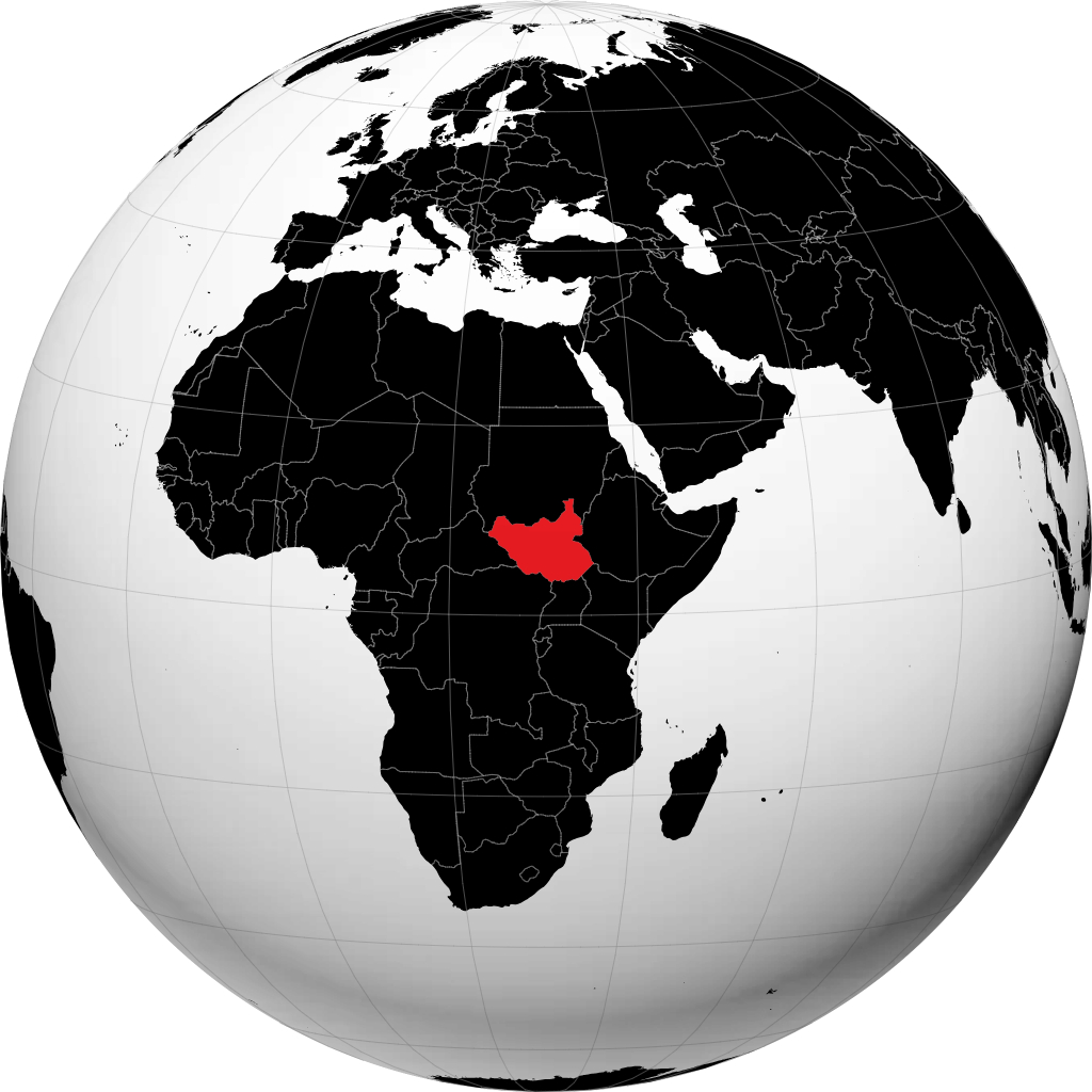 Sudan Selatan di globe
