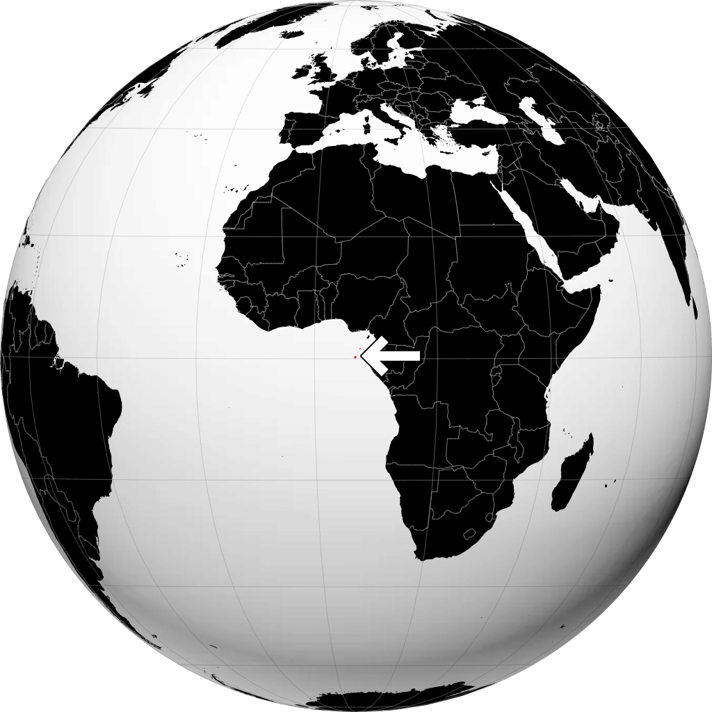 Sao Tome dan Principe di globe