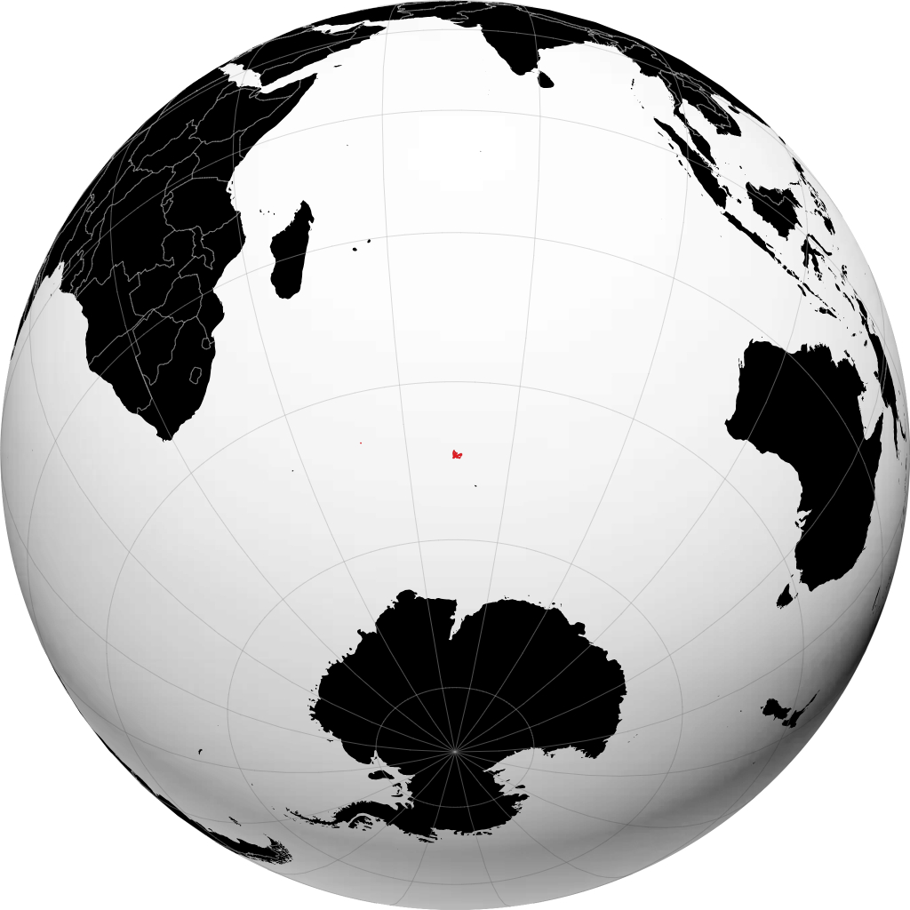 Wilayah Selatan dan Antarktika Prancis di globe