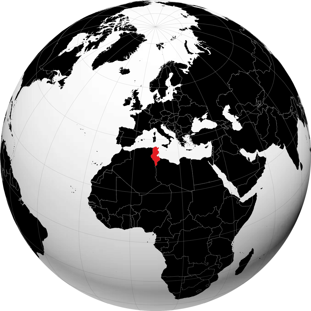 Tunisia di globe
