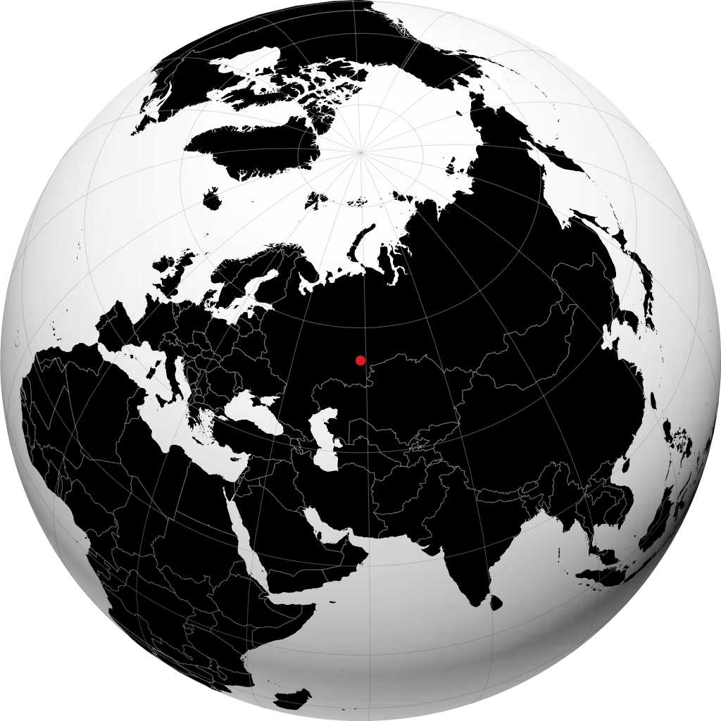 Trekhgornyy di globe
