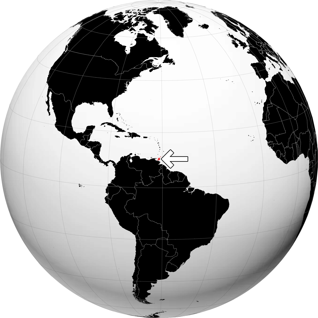 Trinidad dan Tobago di globe