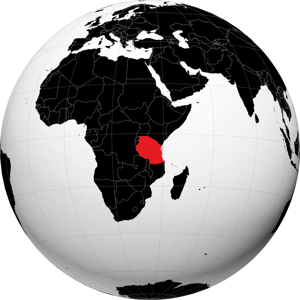 Tanzania di globe