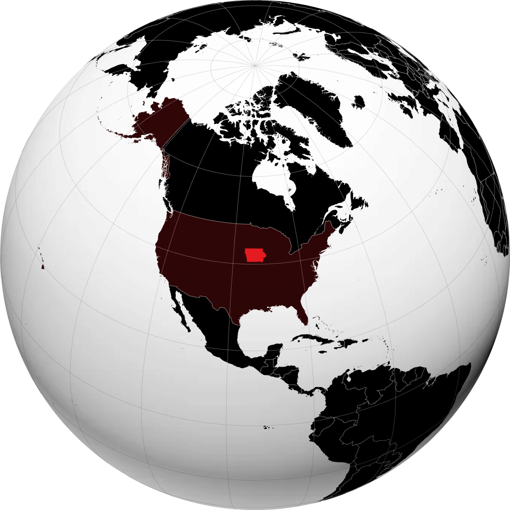 Negara Bagian Iowa di globe