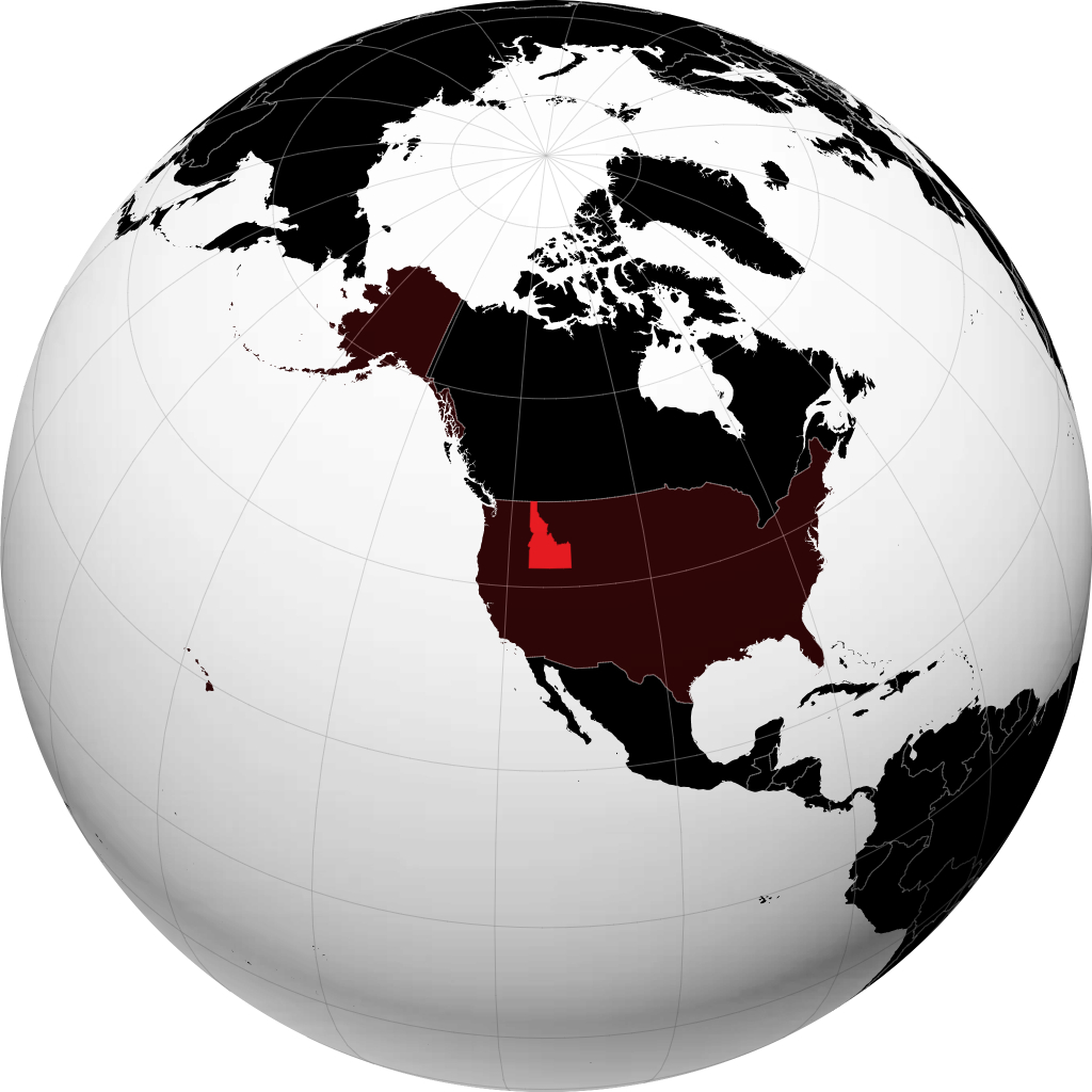 Negara Bagian Idaho di globe