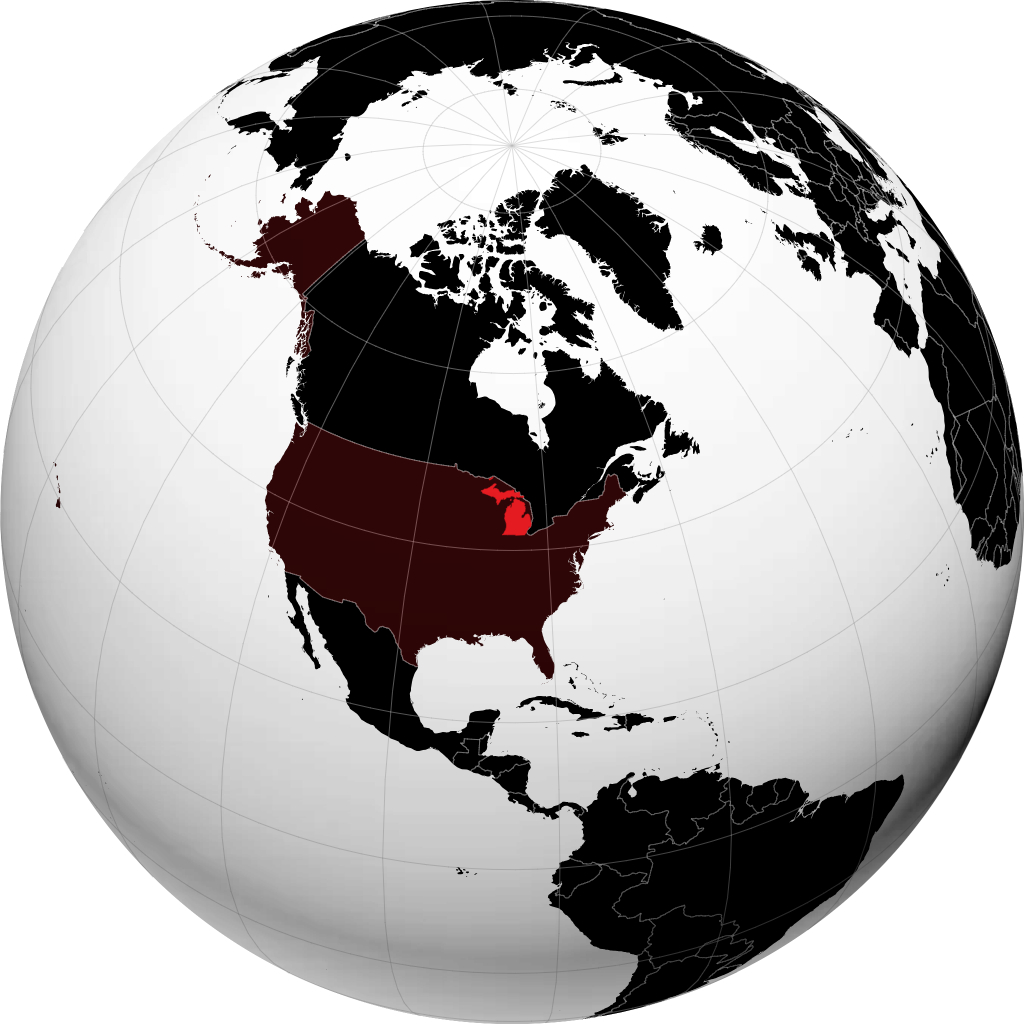 Michigan di globe