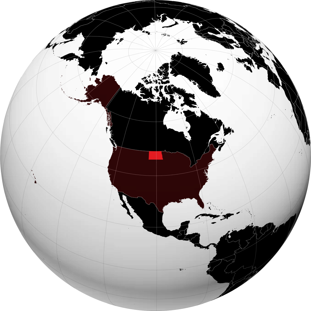 Dakota Utara di globe