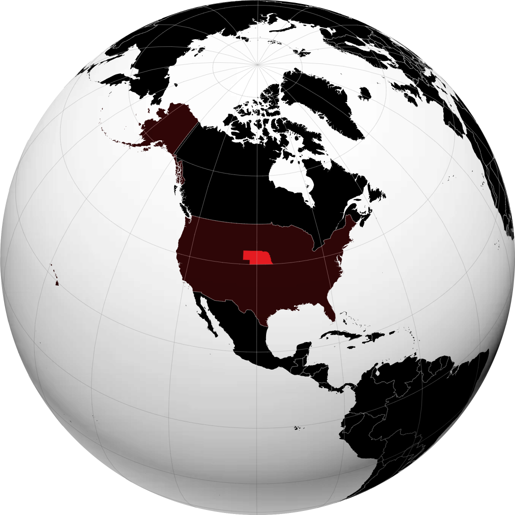 Nebraska di globe