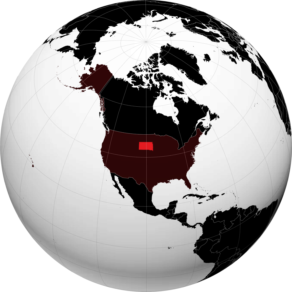 South Dakota di globe