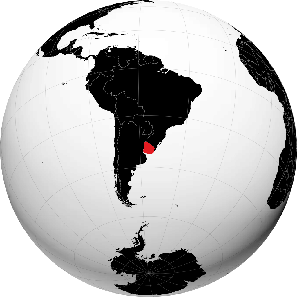 Uruguay di globe