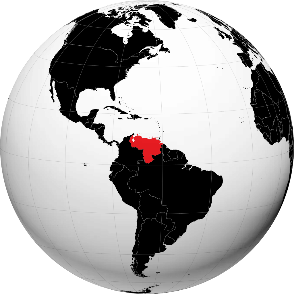 Venezuela di globe