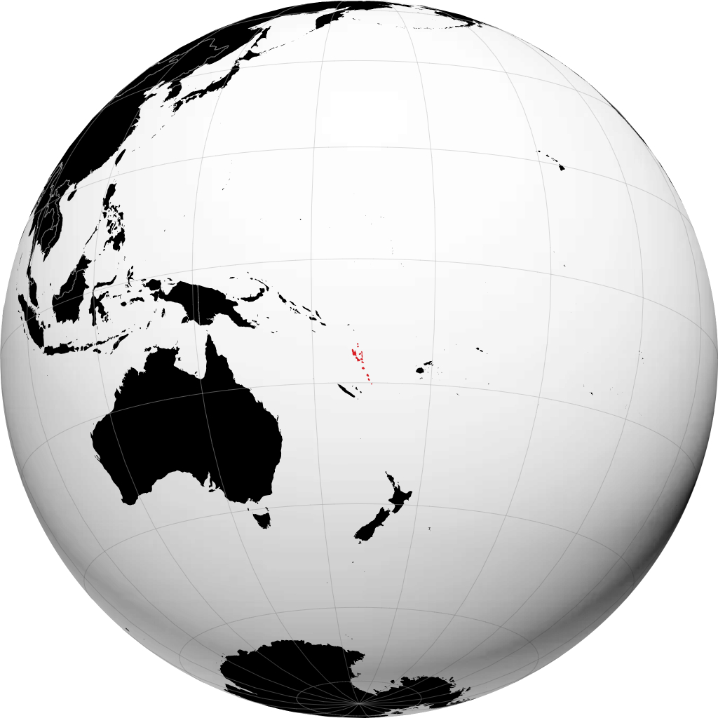 Vanuatu di globe