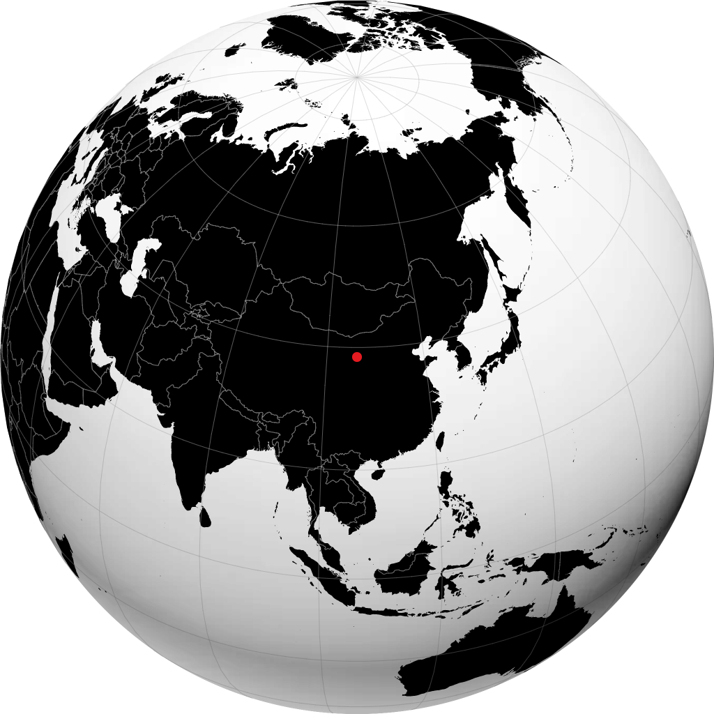 Yinchuan di globe