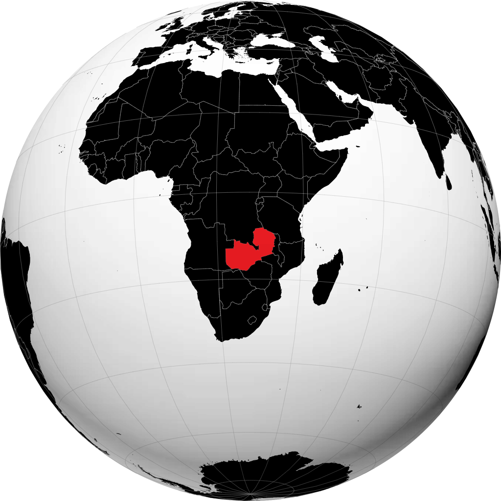 Zambia di globe