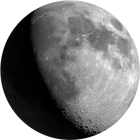 Bulan bungkuk muda, pencahayaan 78.5%