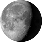 Bulan bungkuk tua, pencahayaan 79%