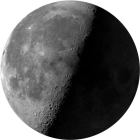 Bulan bungkuk tua, pencahayaan 59.6%