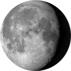 Bulan bungkuk tua, pencahayaan 87%